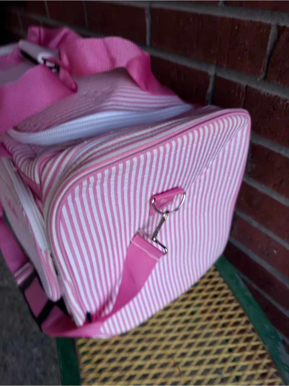 NWT ALREADY Personalized with  Hazel - Pink Striped Kids Tote Bag